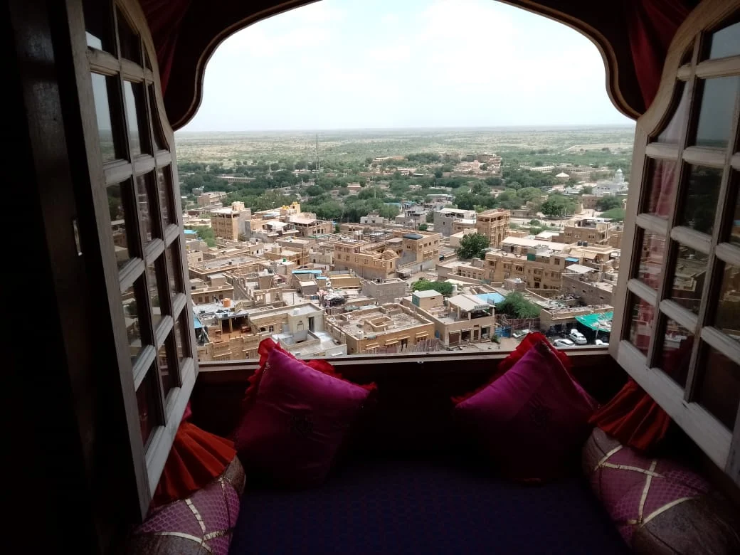 The Golden City framed by a window from the supplied stay collection